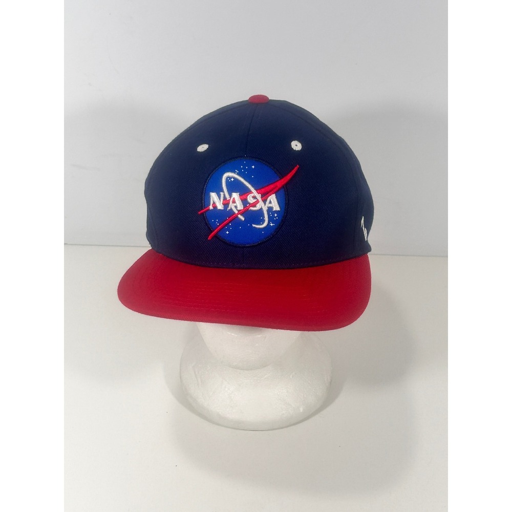 Zephyr NASA Snapback Hat Navy Blue Red Flat Brim Space Embroidered Cap OSFM